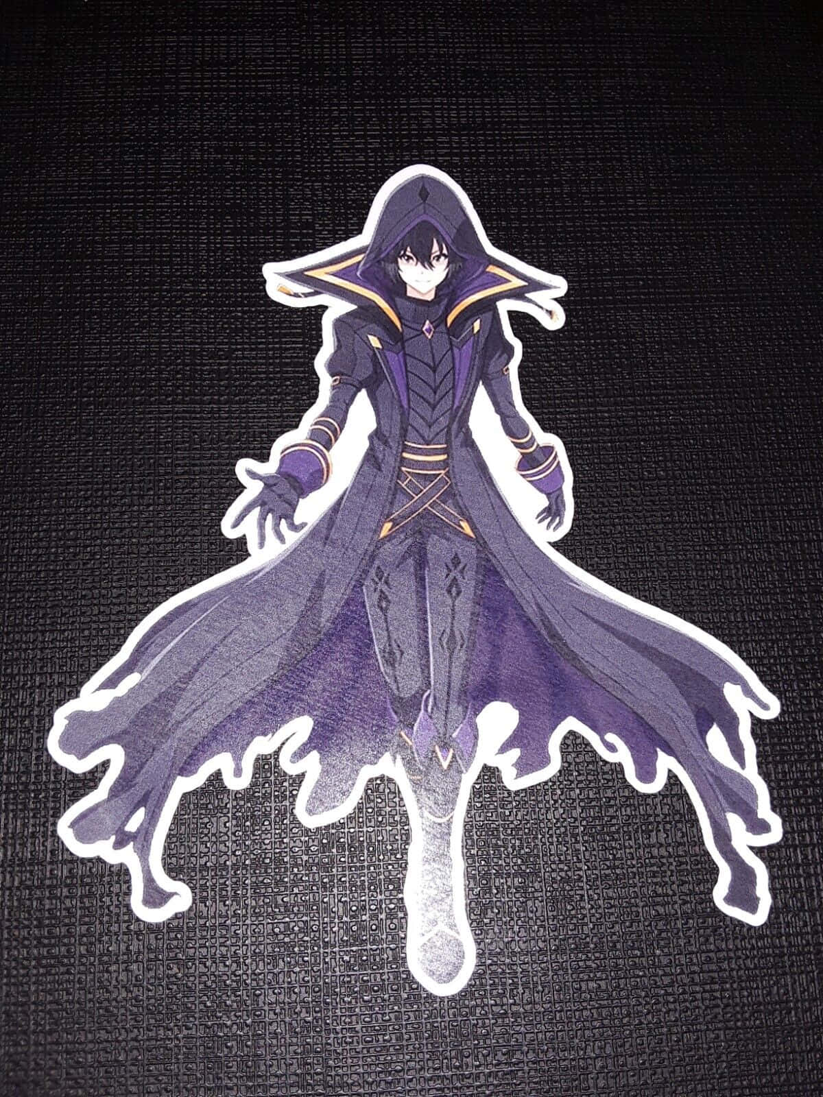 Mysterious Cloaked Figure Sticker Wallpaper