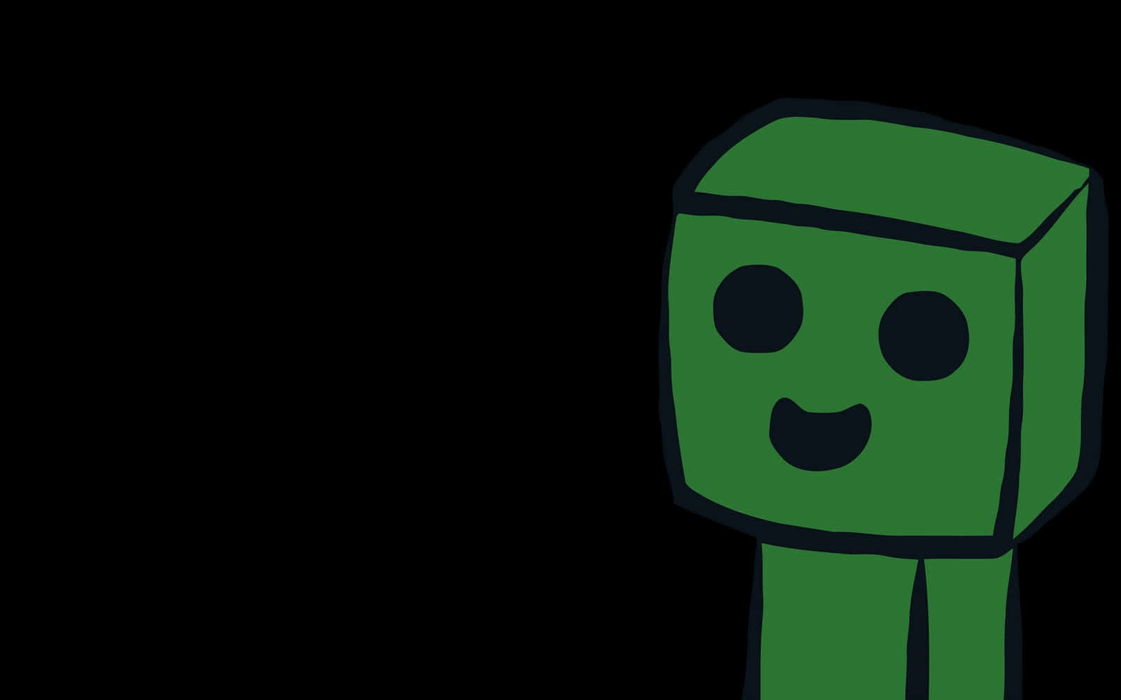 Mysterious Creeper Face In The Night Wallpaper