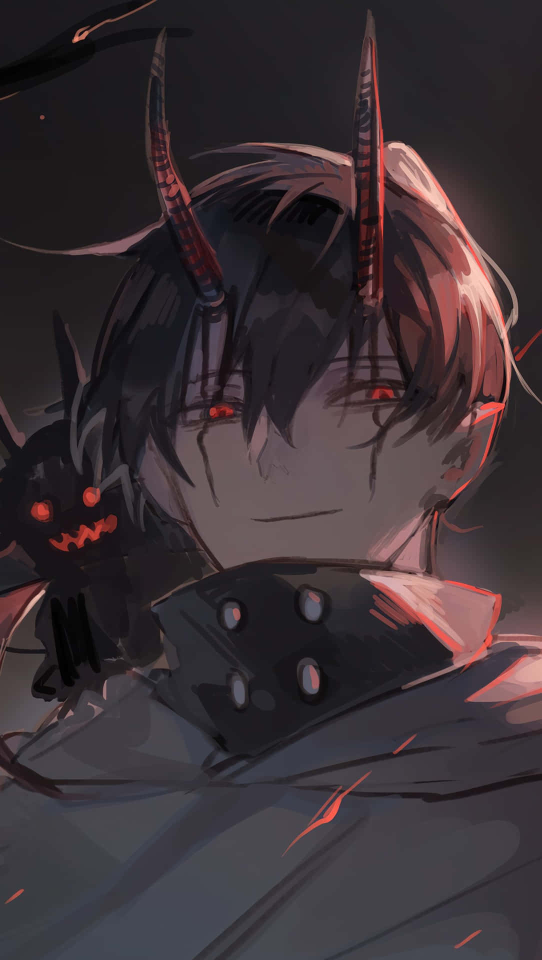 Mysterious_ Dark_ Anime_ Boy_with_ Horns.jpg Wallpaper