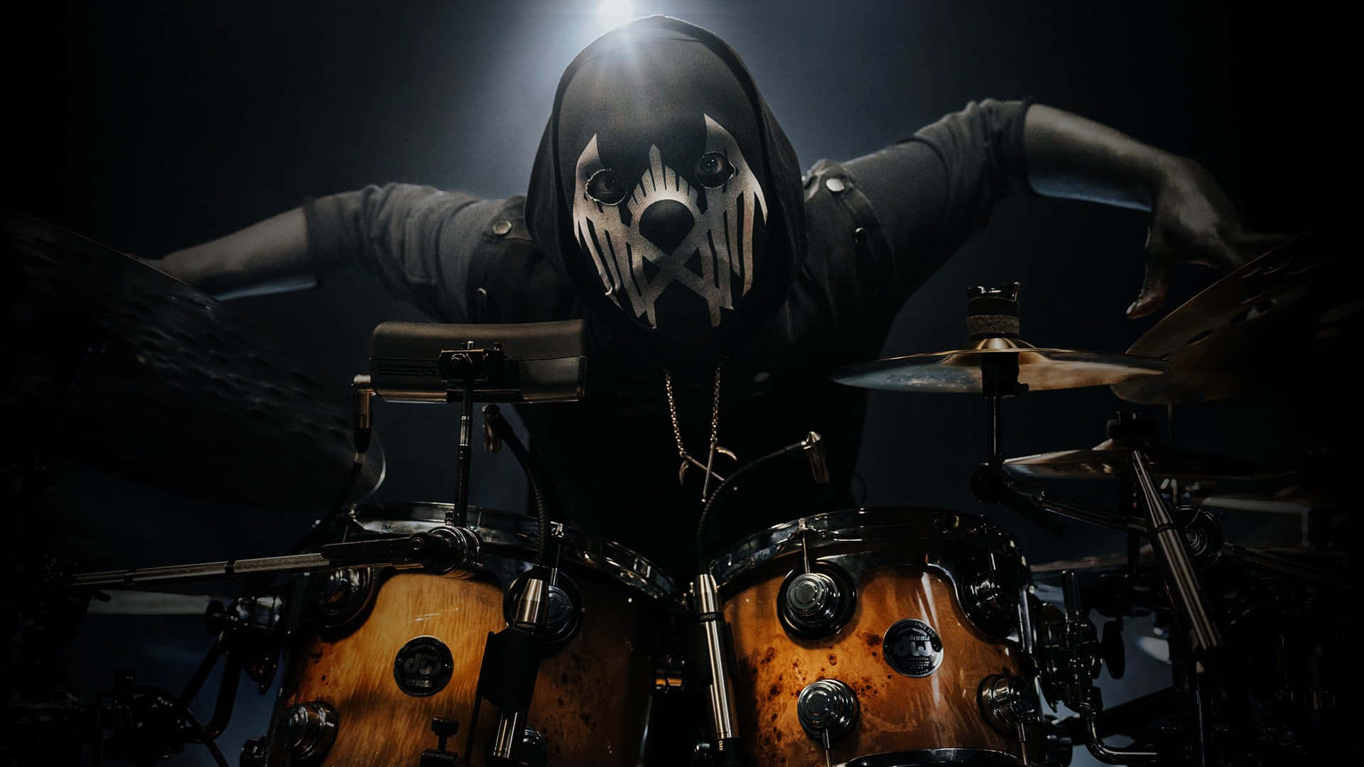 Mysterious_ Drummer_ Masked_ Performance.jpg Wallpaper