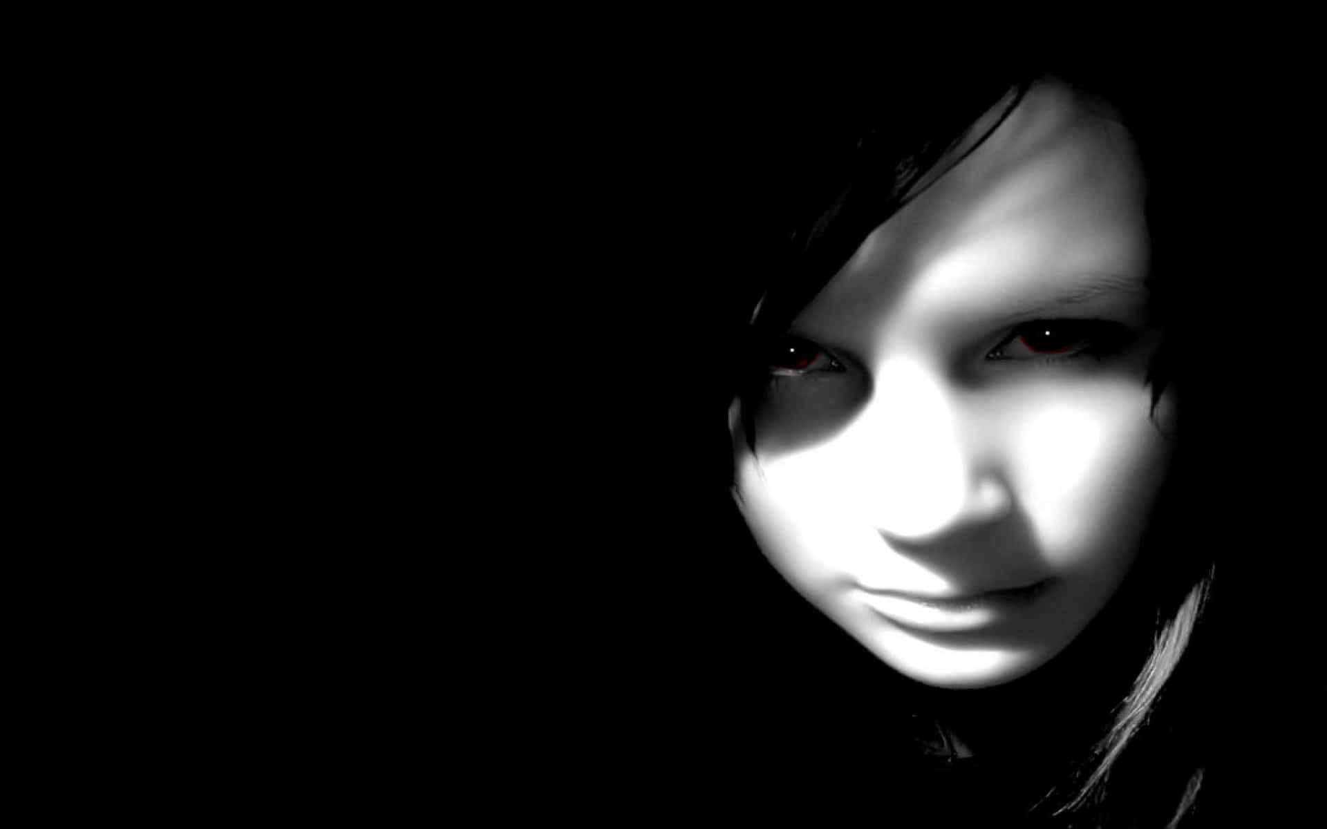 Mysterious_ Emo_ Girl_ Red_ Eyes Wallpaper