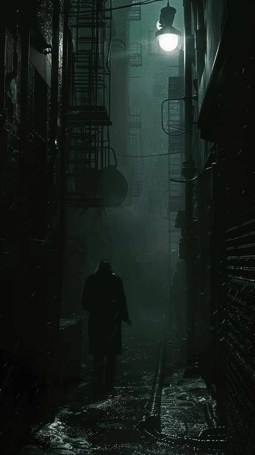 Mysterious_ Figure_in_ Dark_ Alley Wallpaper