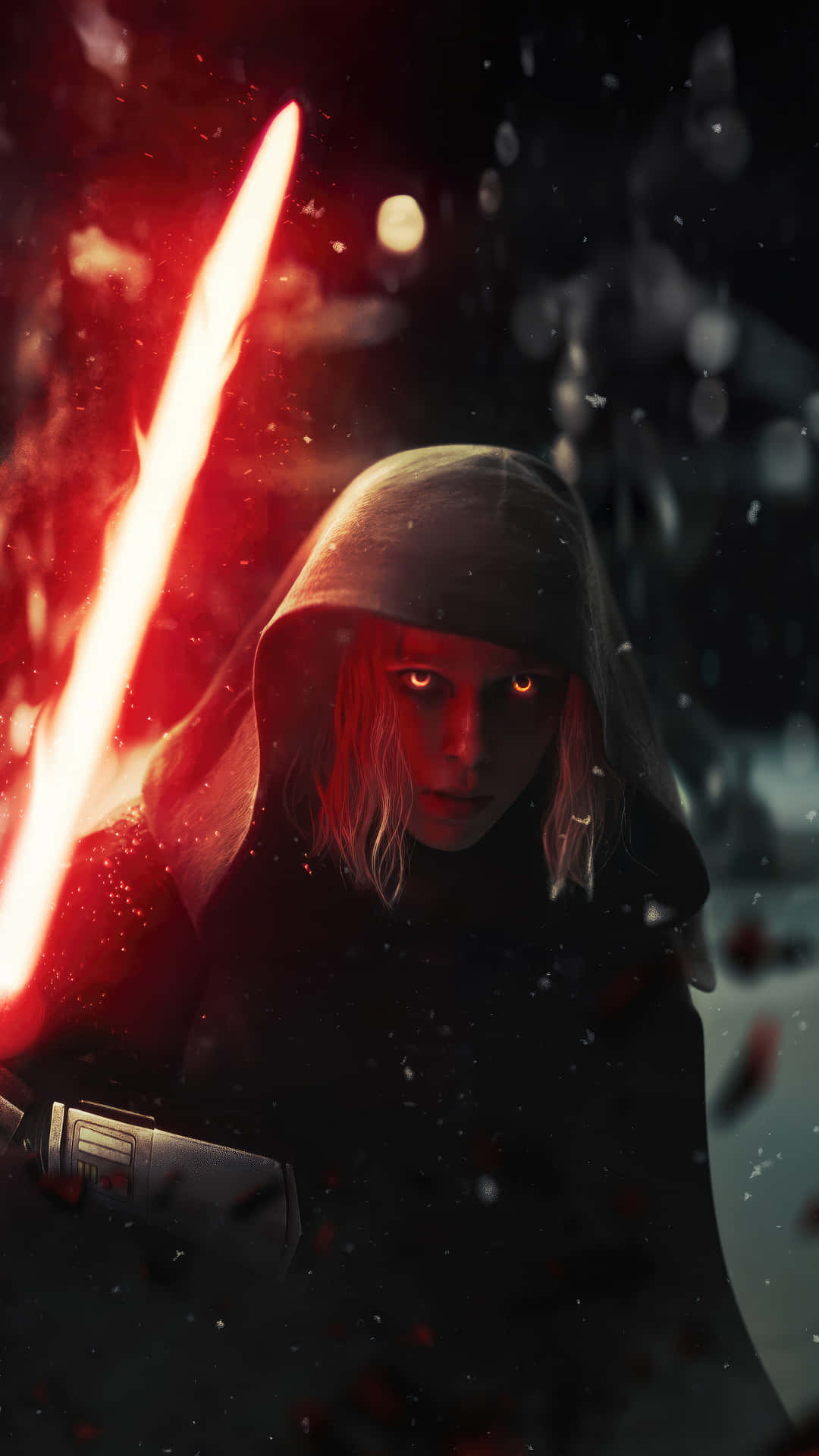 Mysterious_ Figure_with_ Red_ Lightsaber Wallpaper