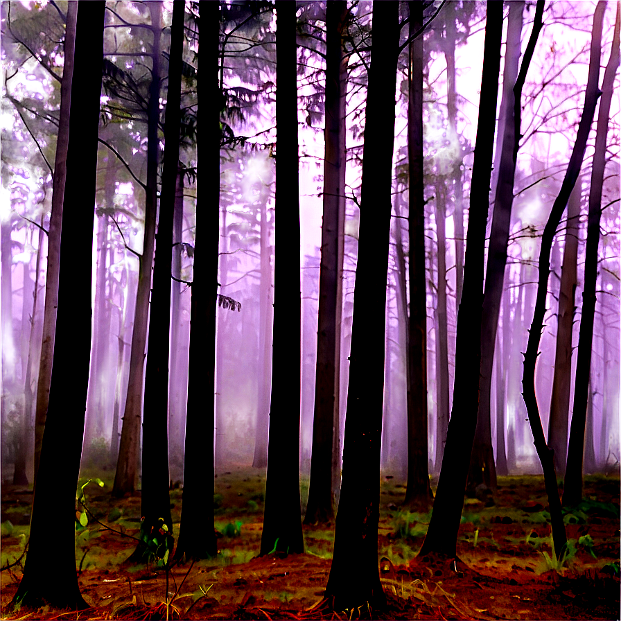 Mysterious Foggy Forest Png Thd PNG