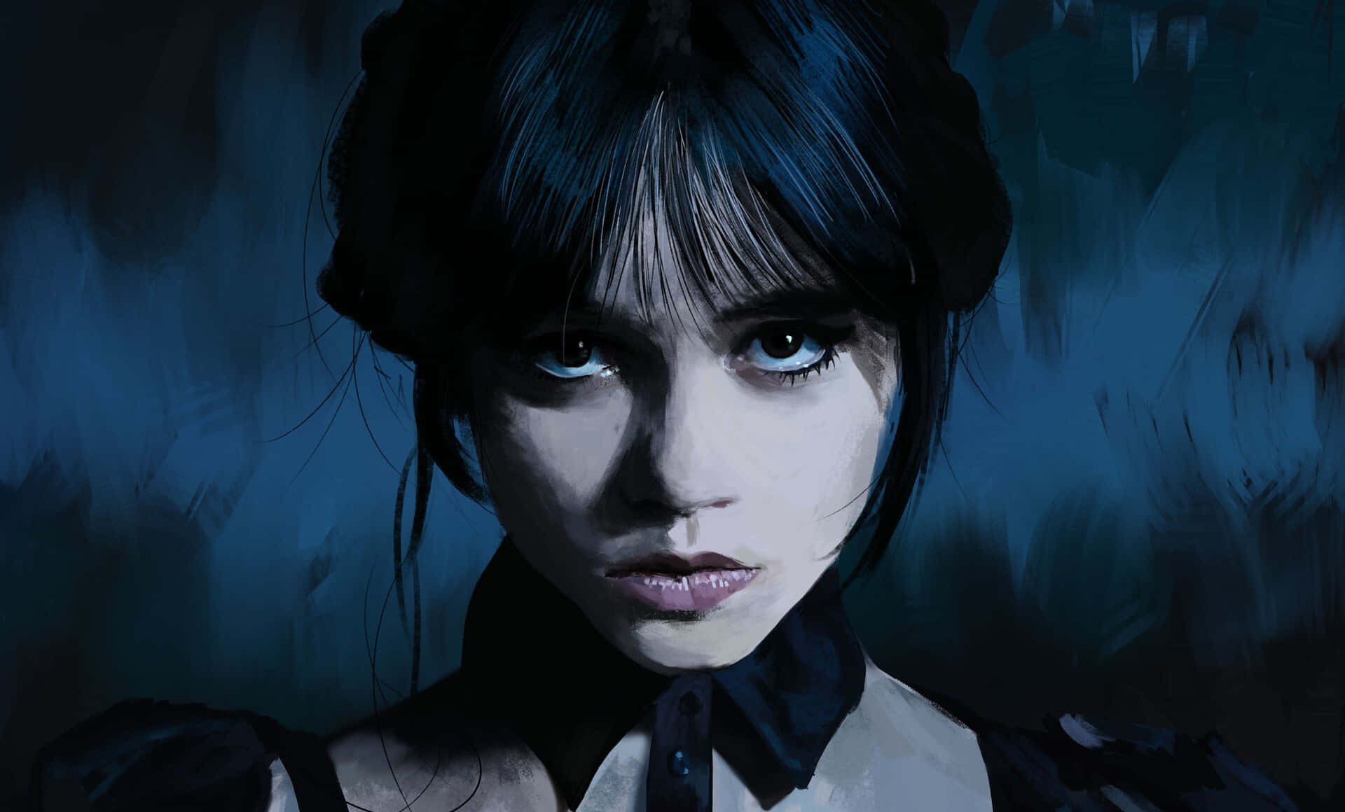 Mysterious Gothic Girl Portrait Wallpaper