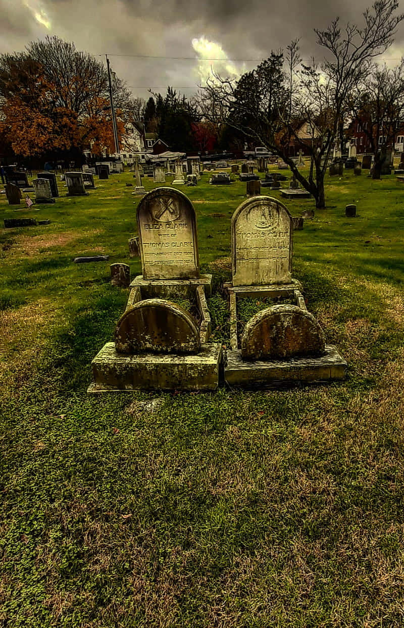 Mysterious Graveyard Under The Full Moon