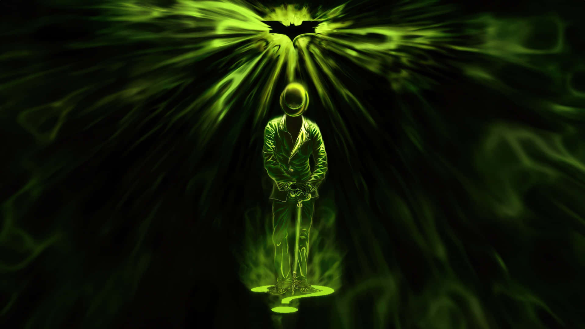 Mysterious Green Figure Energy Aura Wallpaper