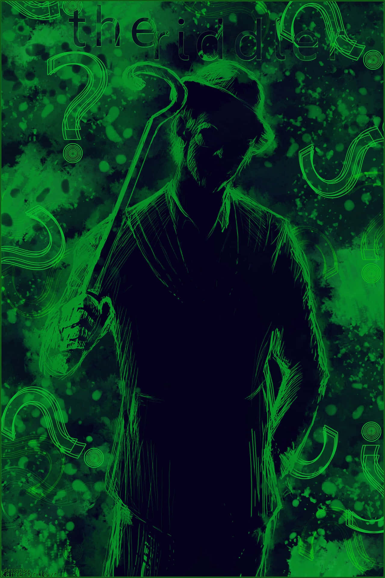 Mysterious Green Riddler Artwork Wallpaper