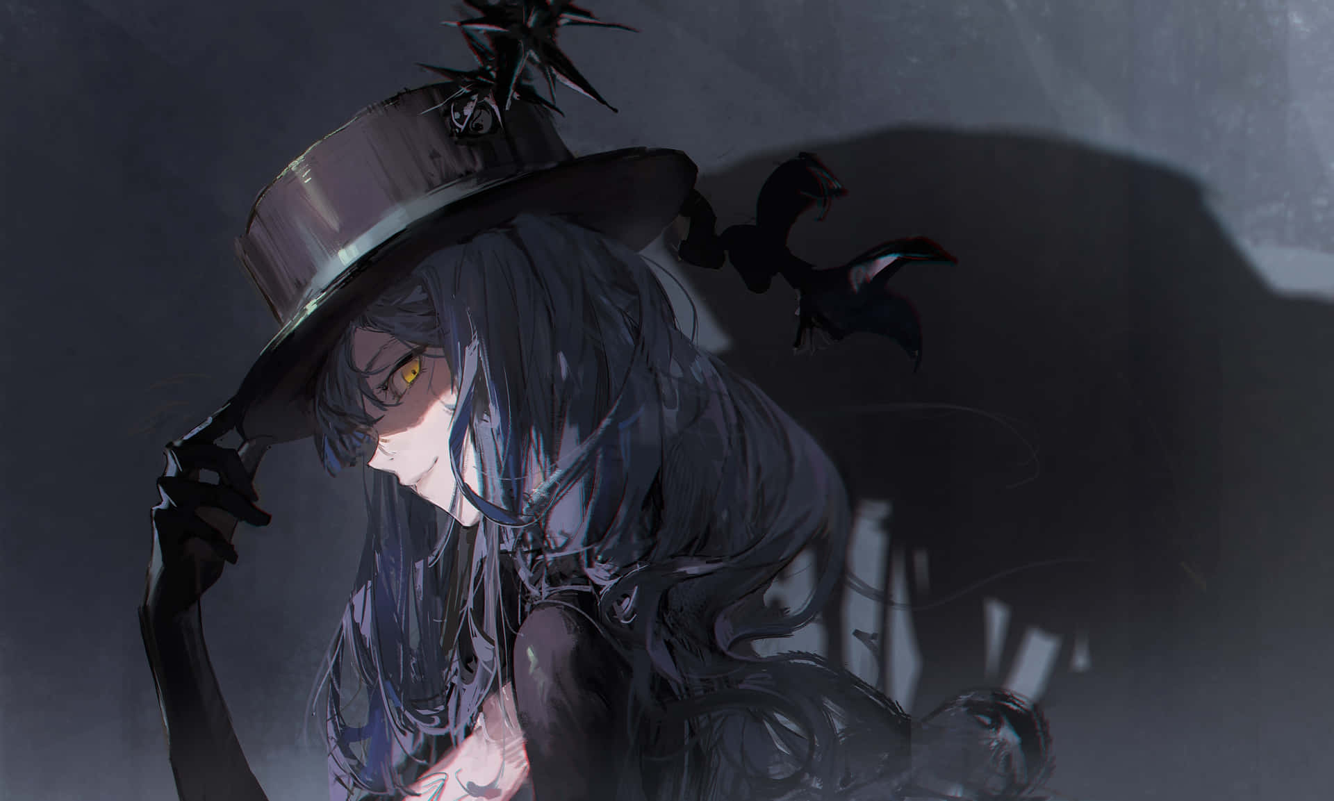 Mysterious Hat Wearing Anime Character Wallpaper