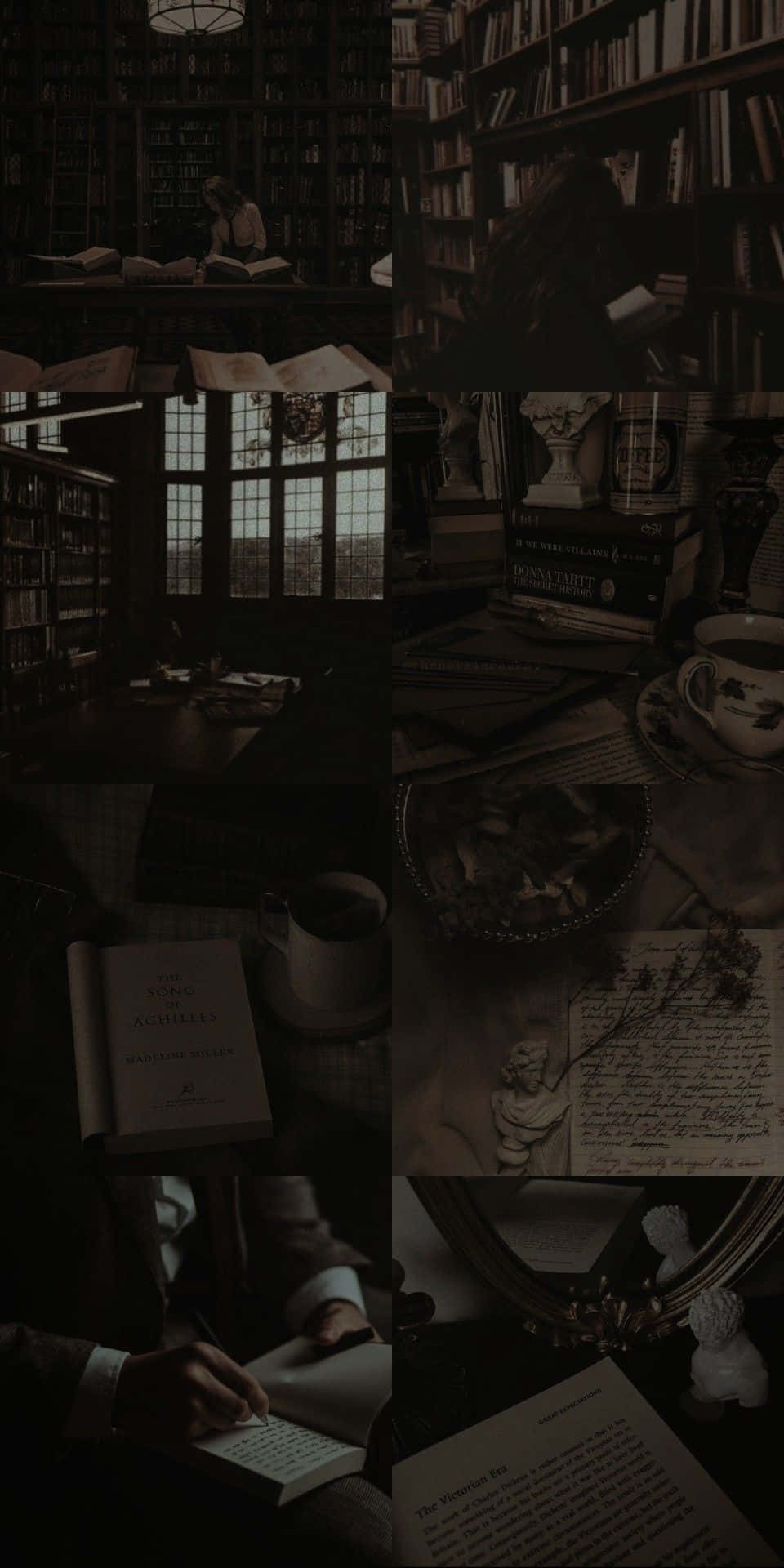 Mysterious_ Library_ Collage Wallpaper