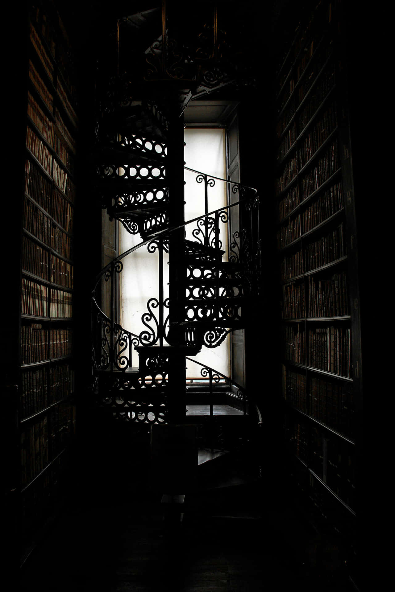 Mysterious Library Staircase.jpg Wallpaper