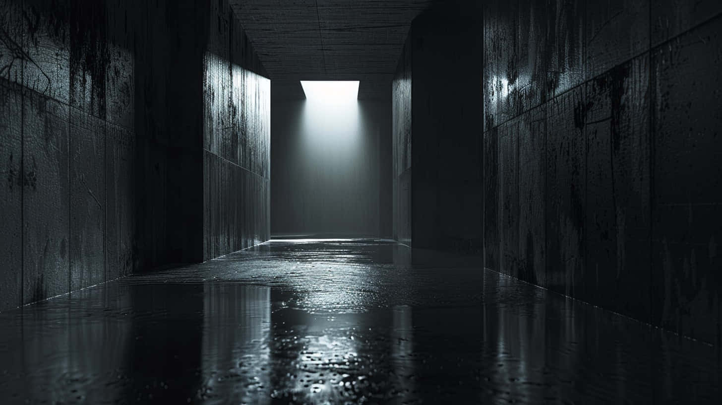 Mysterious Lightat Tunnel End_ Dark Aesthetic Wallpaper