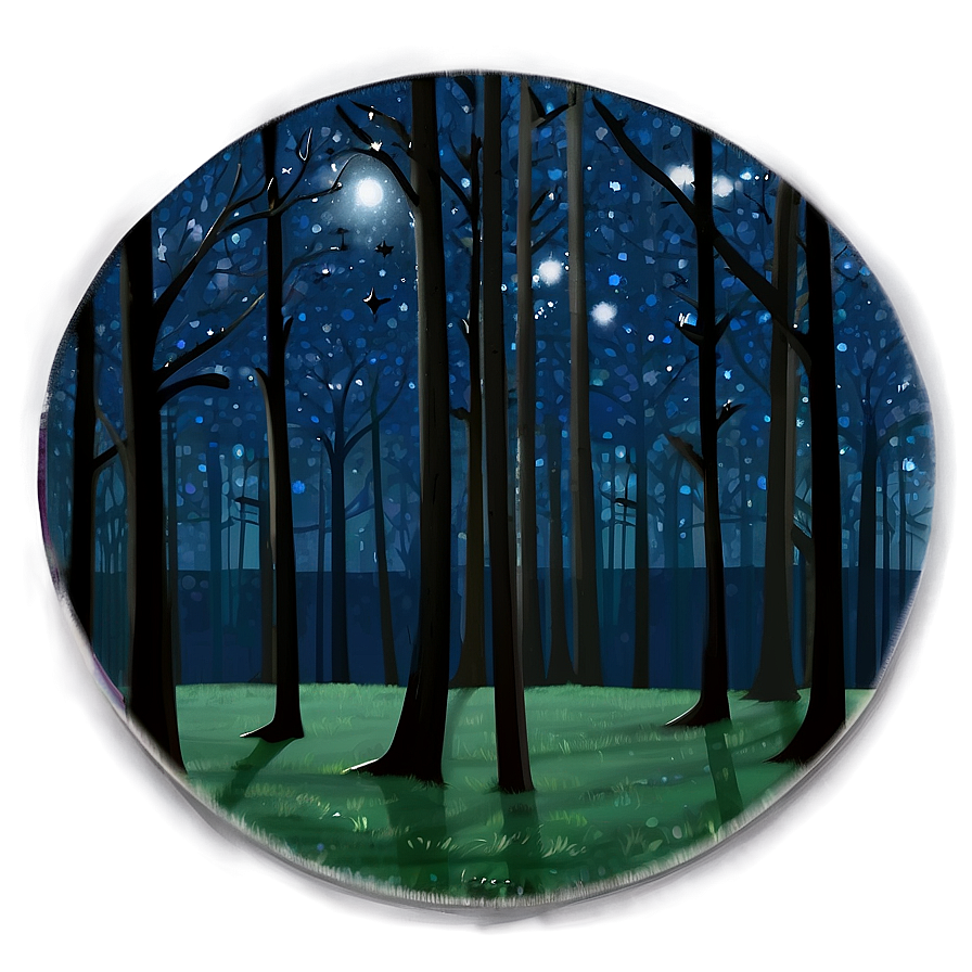 Mysterious Night Woods Png 06242024 PNG