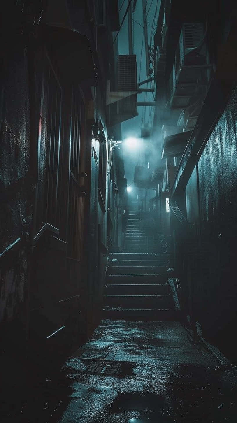 Mysterious_ Nighttime_ Alleyway Wallpaper