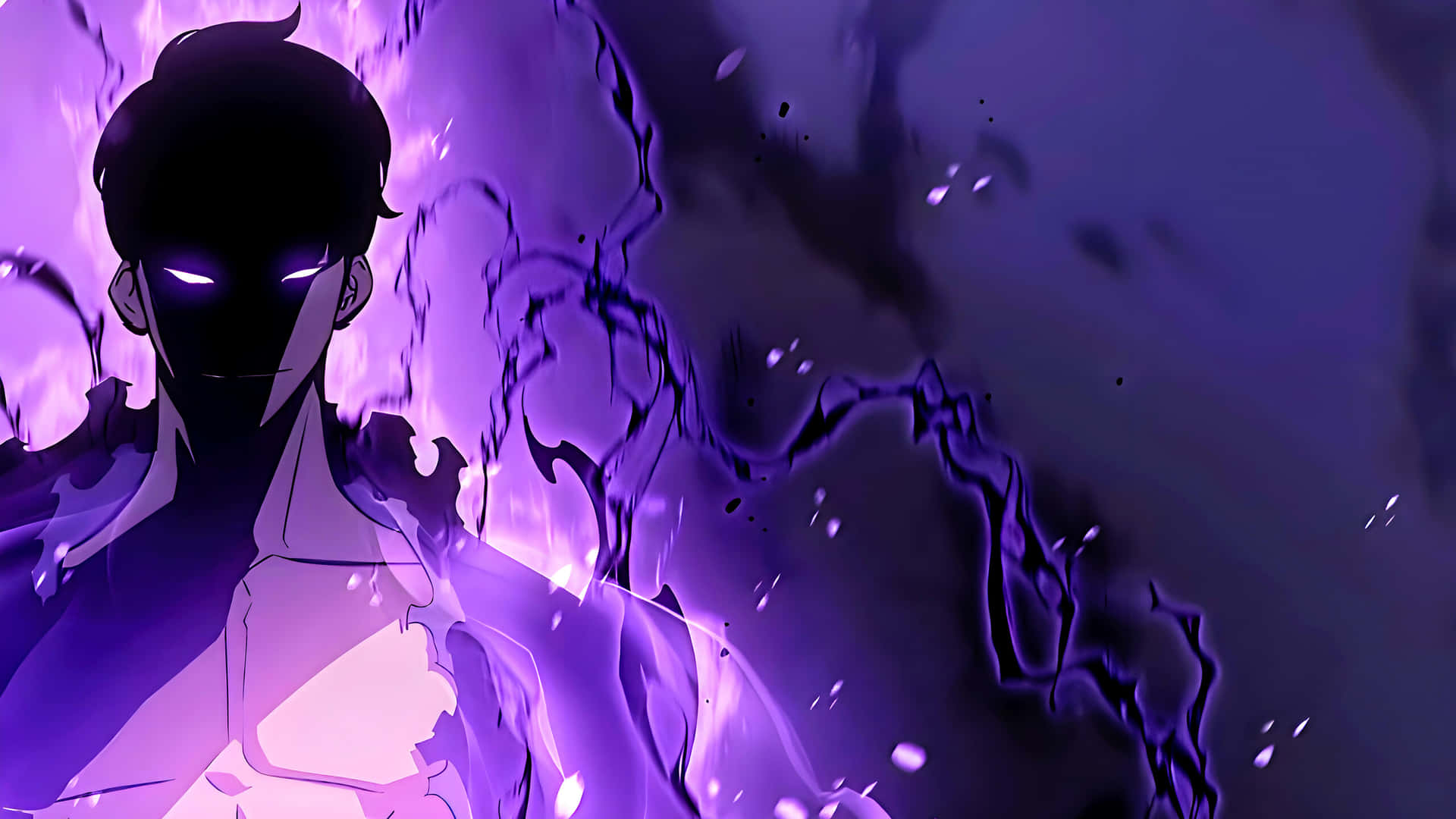 Mysterious Purple Energy Manhwa Character Wallpaper