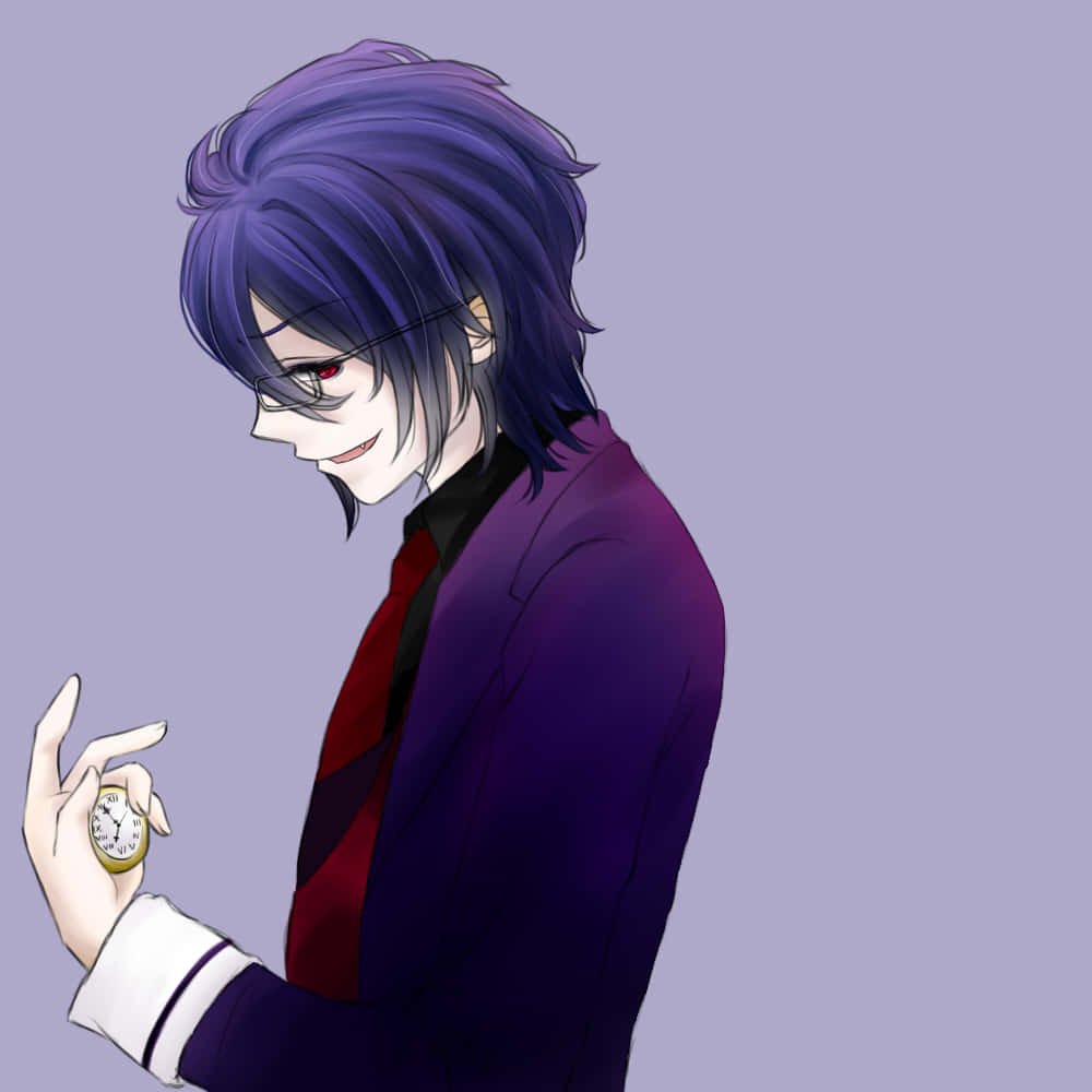 Personaje De Anime De Cabello Púrpura Misterioso Fondo de pantalla