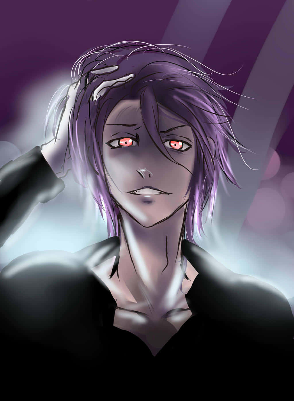 Personaje De Anime De Cabello Púrpura Misterioso Fondo de pantalla