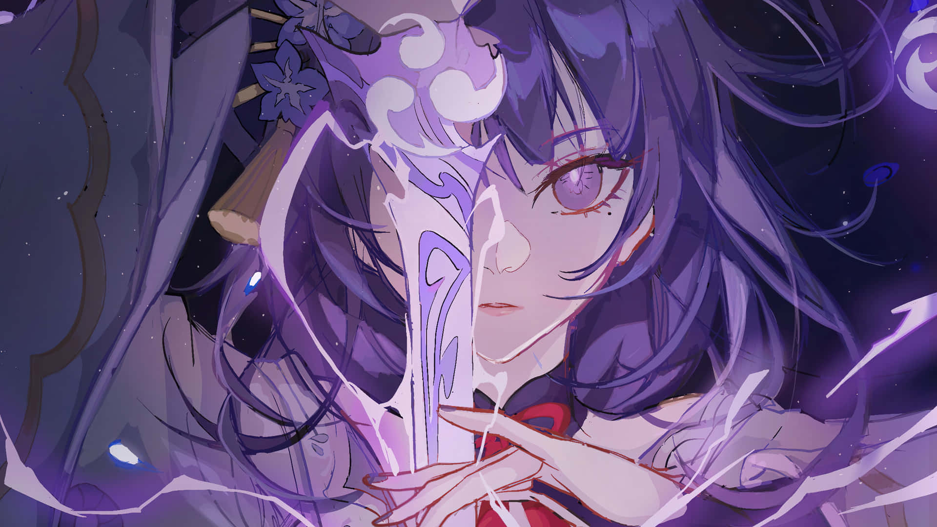 Mysterious Purple Mage_ Genshin Impact Wallpaper