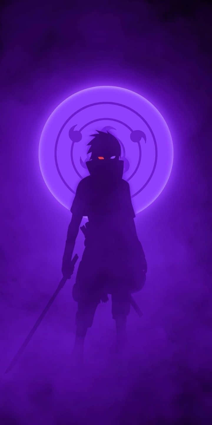Mysterious Purple Silhouette Sasuke Wallpaper