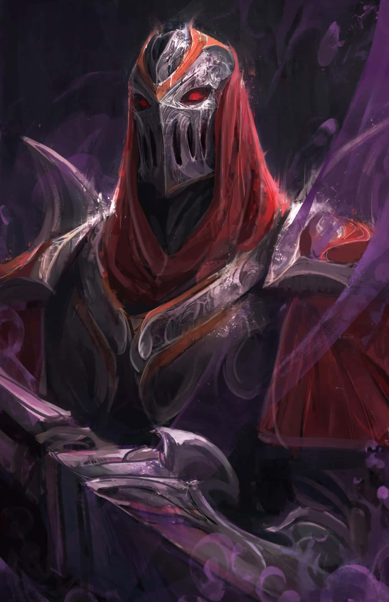 Mysterious_ Red_ Cloaked_ Figure Wallpaper