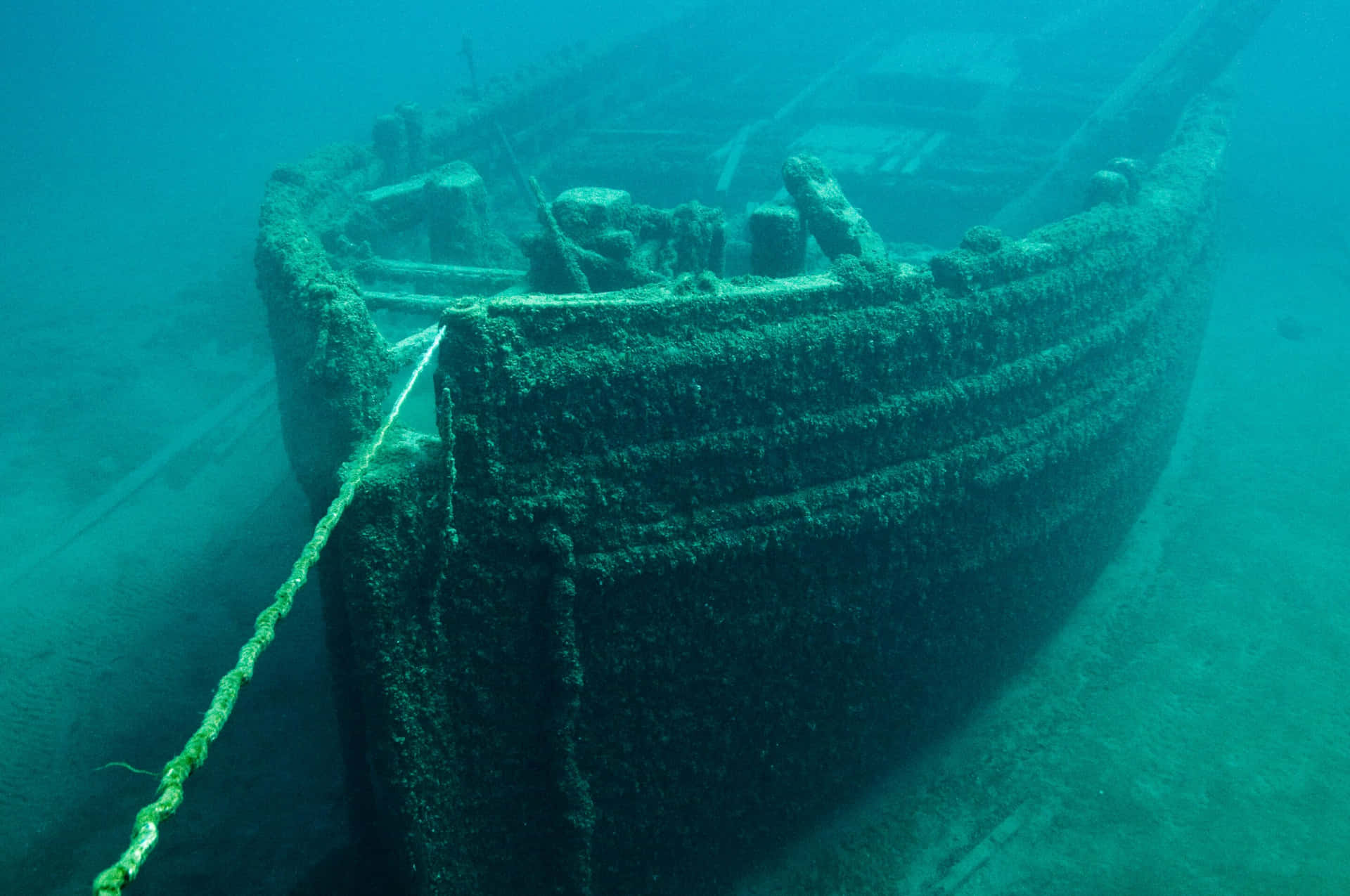 Mysterious Remains Of A Sunken Ship Wallpaper