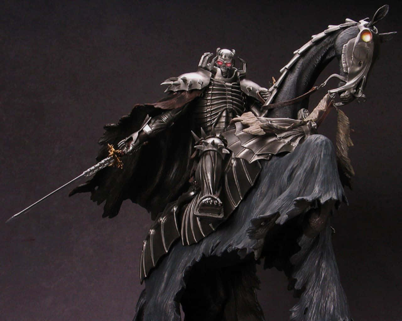Mysterious Skull Knight In Full Armor Wallpaper