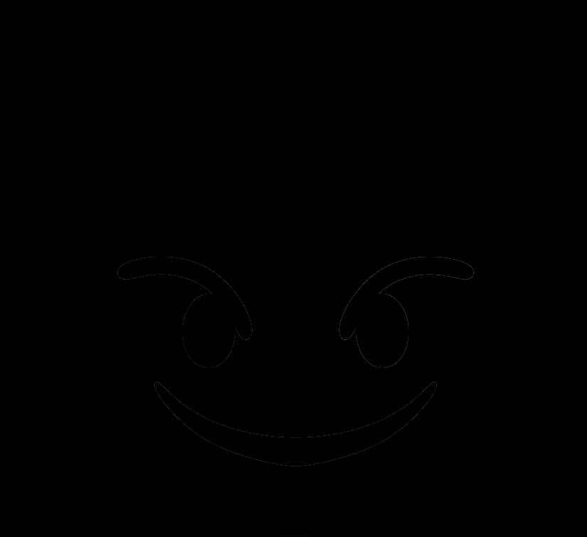 Mysterious Smiling Face Outline PNG