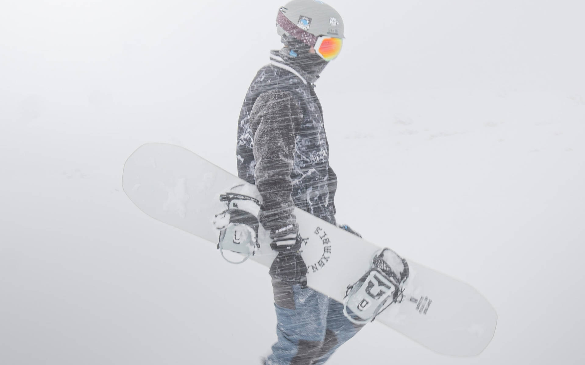 Personamisteriosa Practicando Snowboard Fondo de pantalla