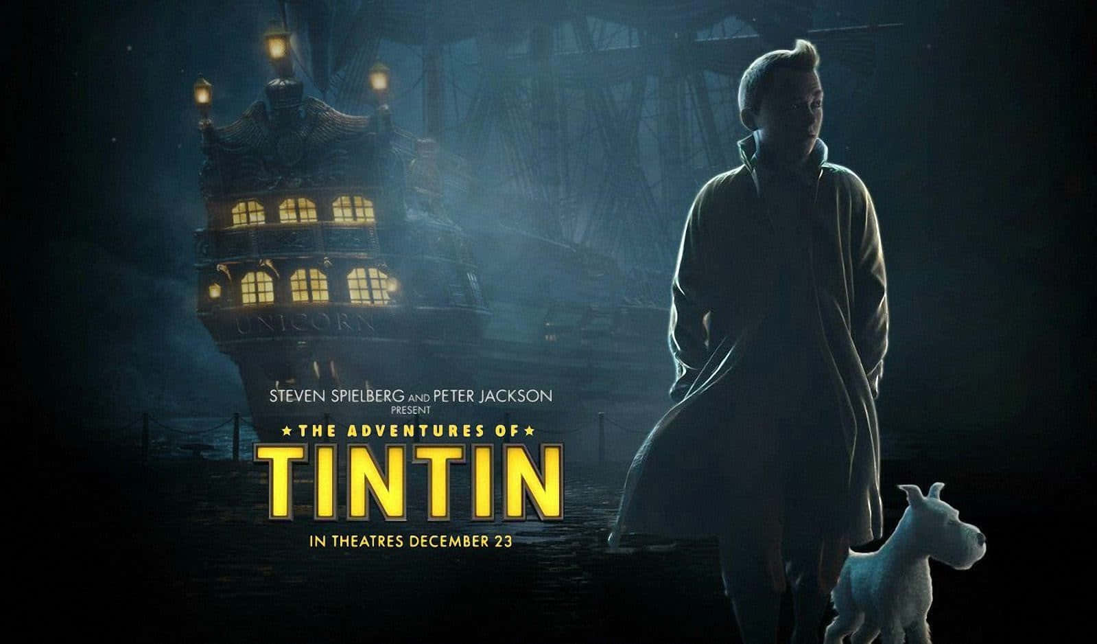 Emozionanteviaggio Con Il Poster De Le Avventure Di Tintin Sfondo