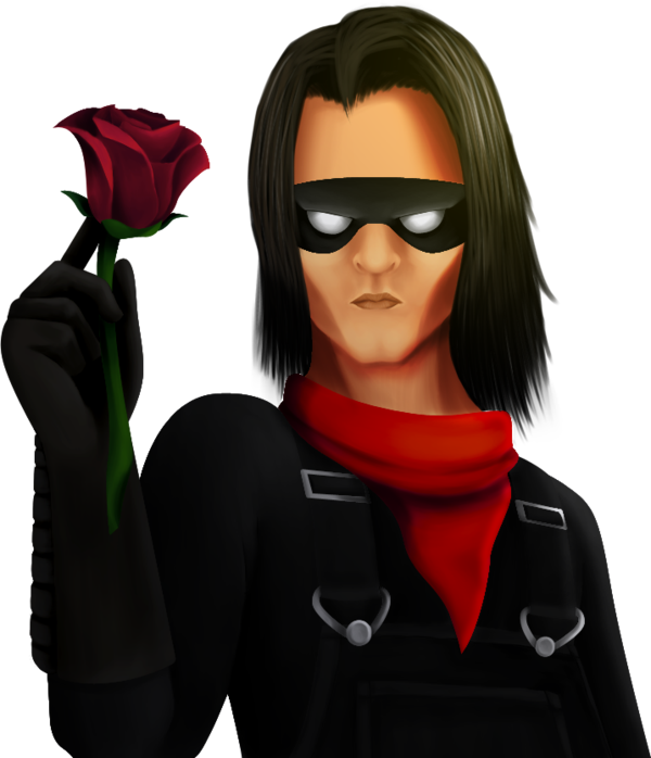 Mysterious Thiefwith Red Rose PNG