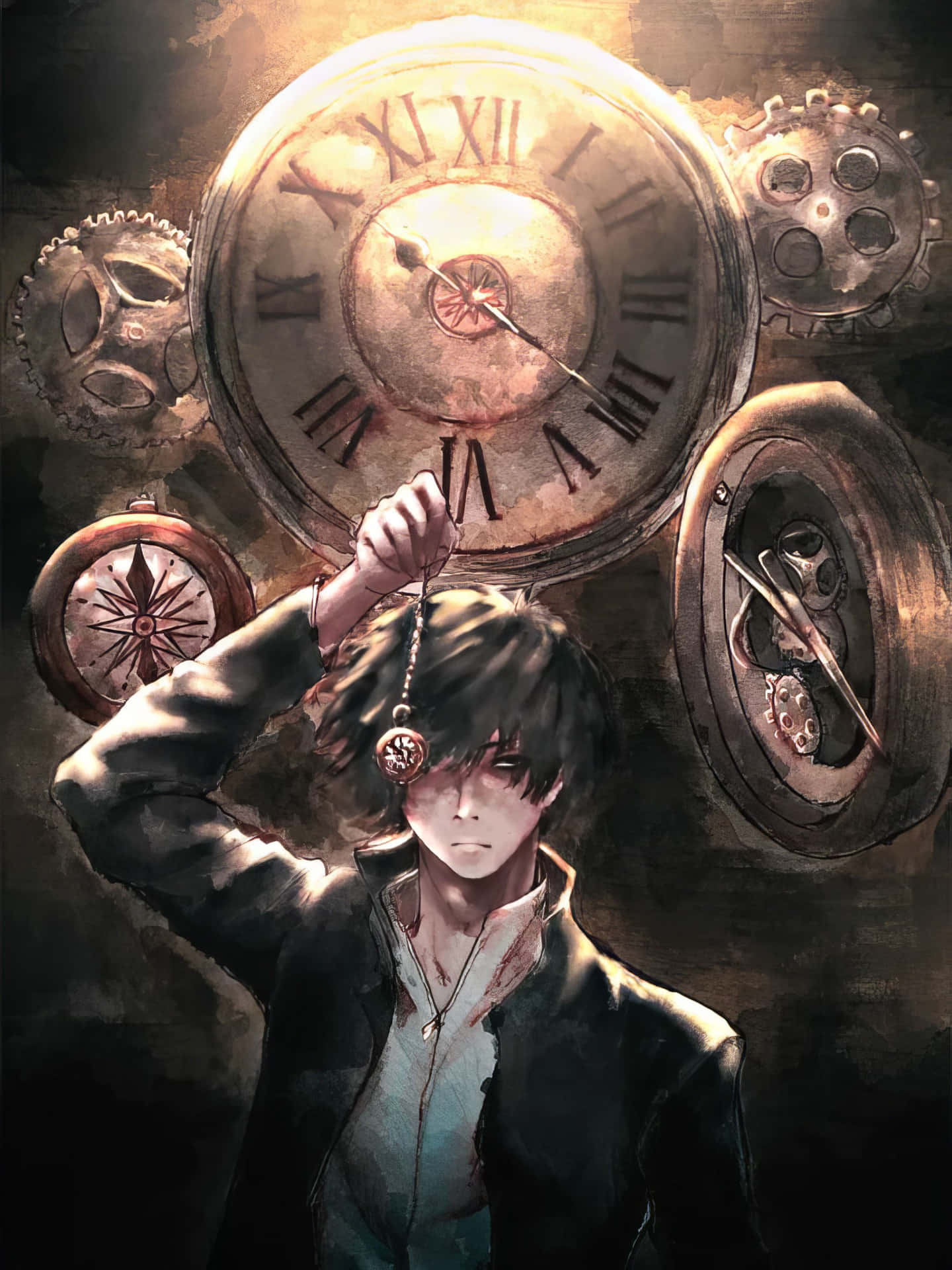 Mysterious Timekeeper Anime Art Wallpaper