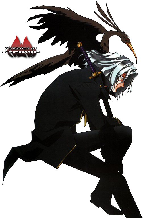 Mysterious_ Anime_ Character_with_ Raven_ Wings PNG