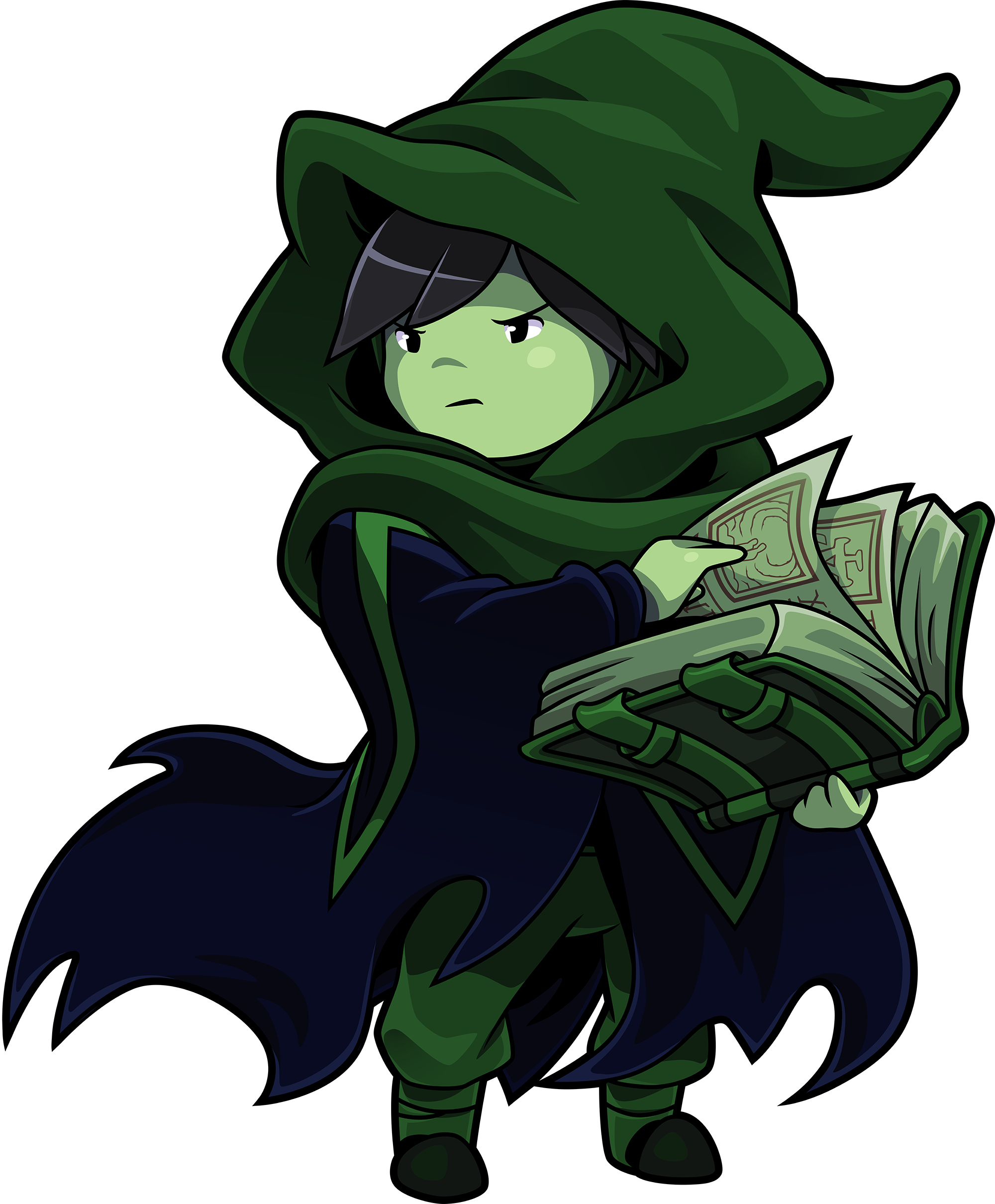 Mysterious_ Green_ Knight_ With_ Money PNG