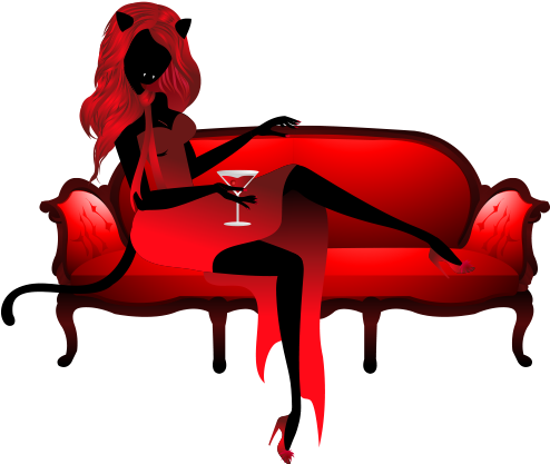 Mysterious_ Red_ Figure_on_ Sofa PNG