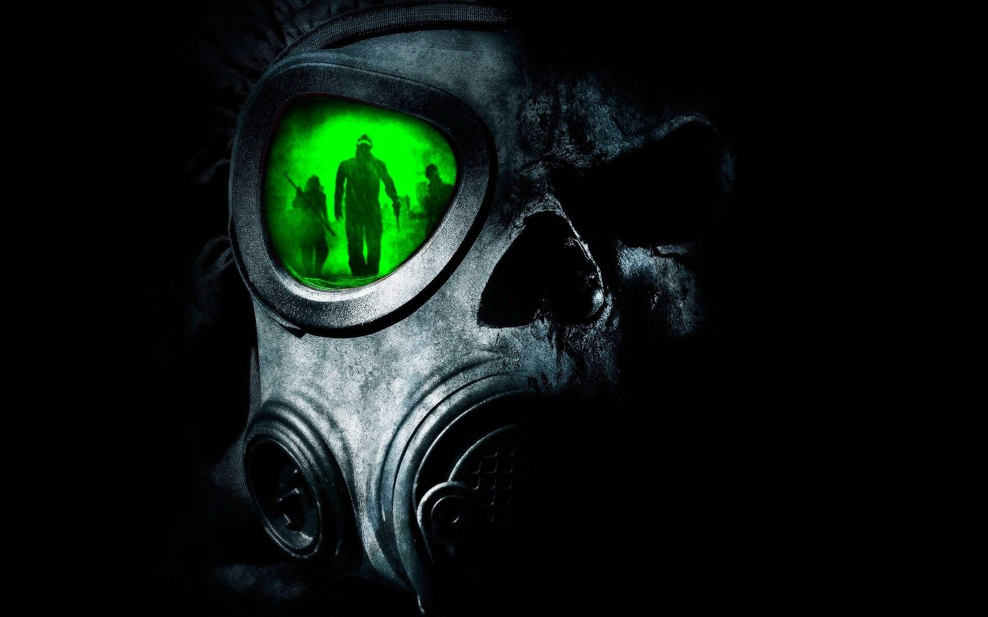 Mystery Gas Mask Graphic Art Wallpaper