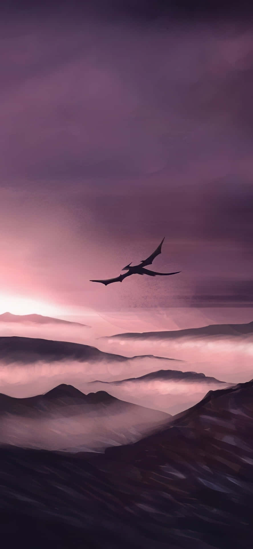 Mystic_ Dragon_ Flight_at_ Dusk Wallpaper