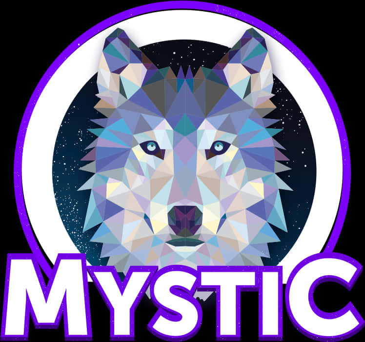 Mystic Geometric Wolf Design PNG