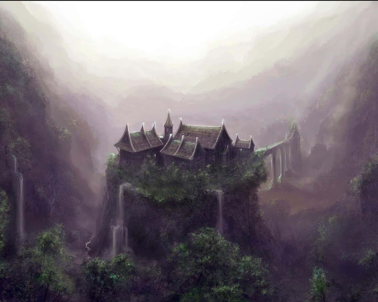 Mystic_ Mountain_ Castle Wallpaper