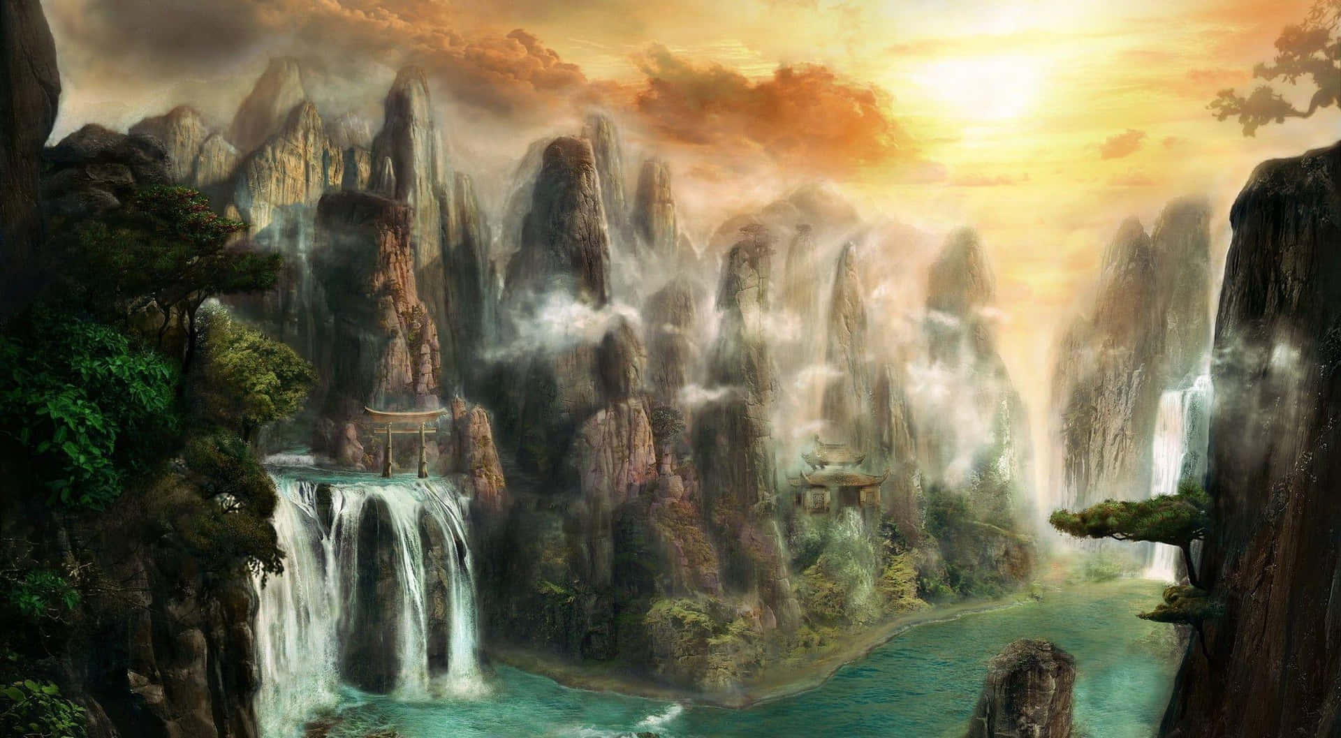 Mystic Mountain Waterfalls.jpg Wallpaper