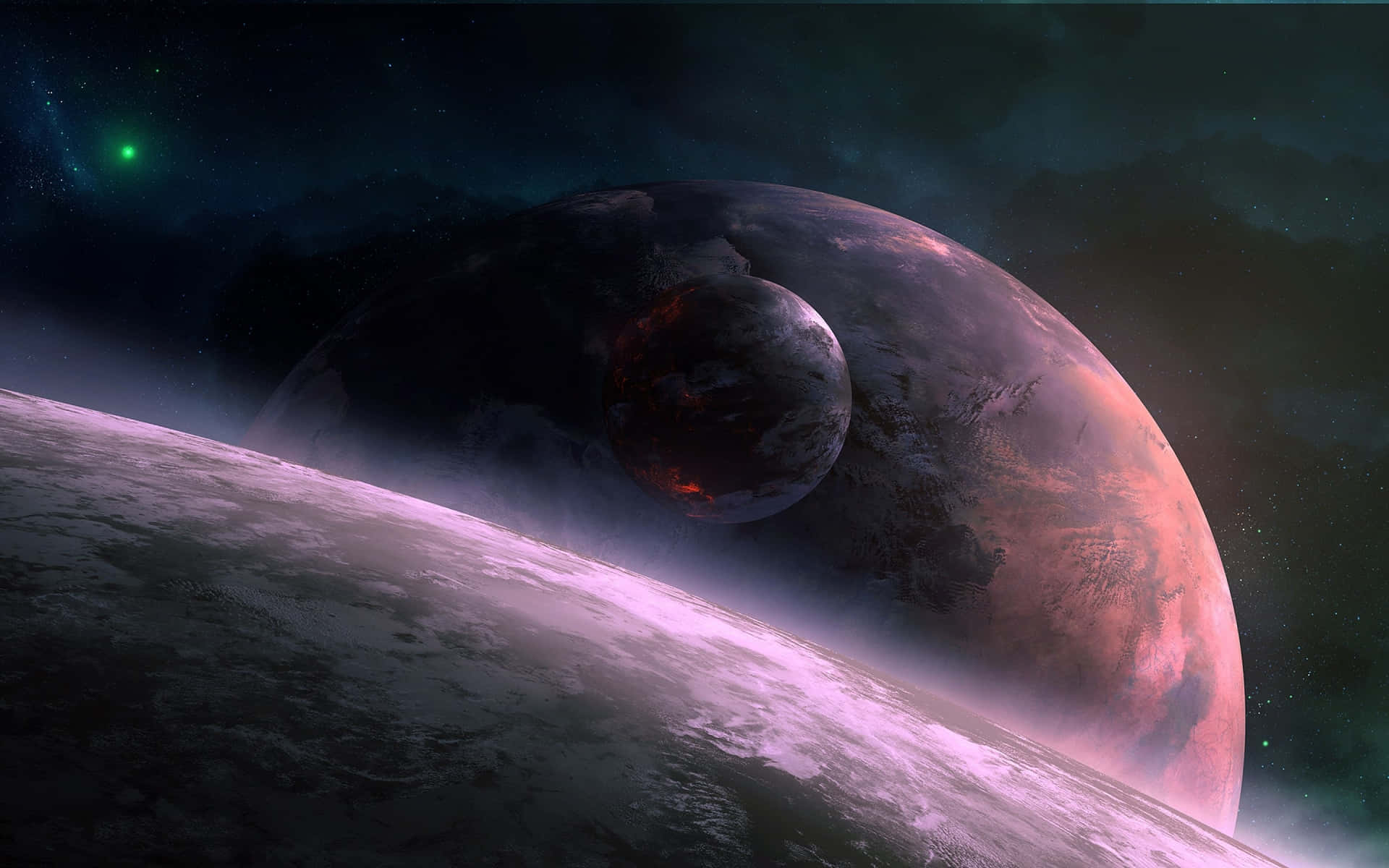 Mystic_ Planetary_ Collision Wallpaper