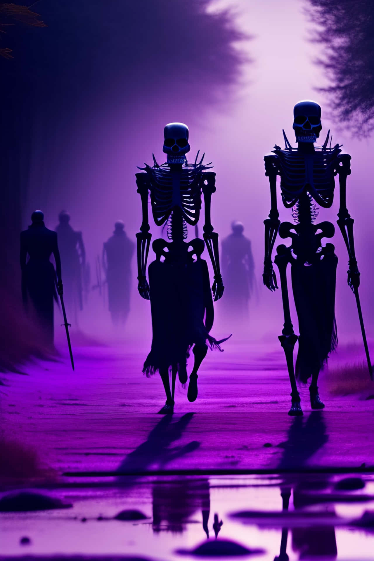 Mystic_ Purple_ Skeletons_ March Wallpaper