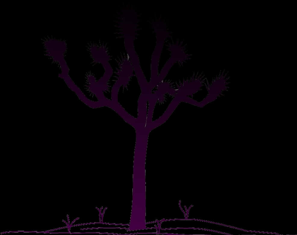 Mystic Purple Tree Silhouette PNG
