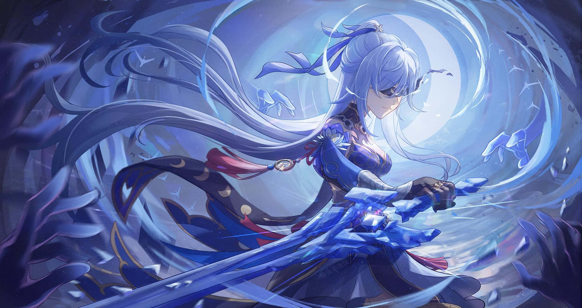 Mystic Warriorin Elemental Vortex Wallpaper