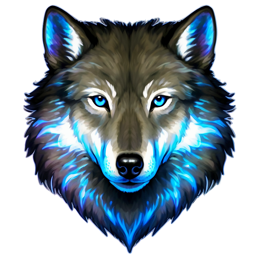Mystic Wolf With Blue Eyes Png Ece PNG
