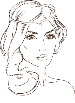 Mystic Woman Outline PNG