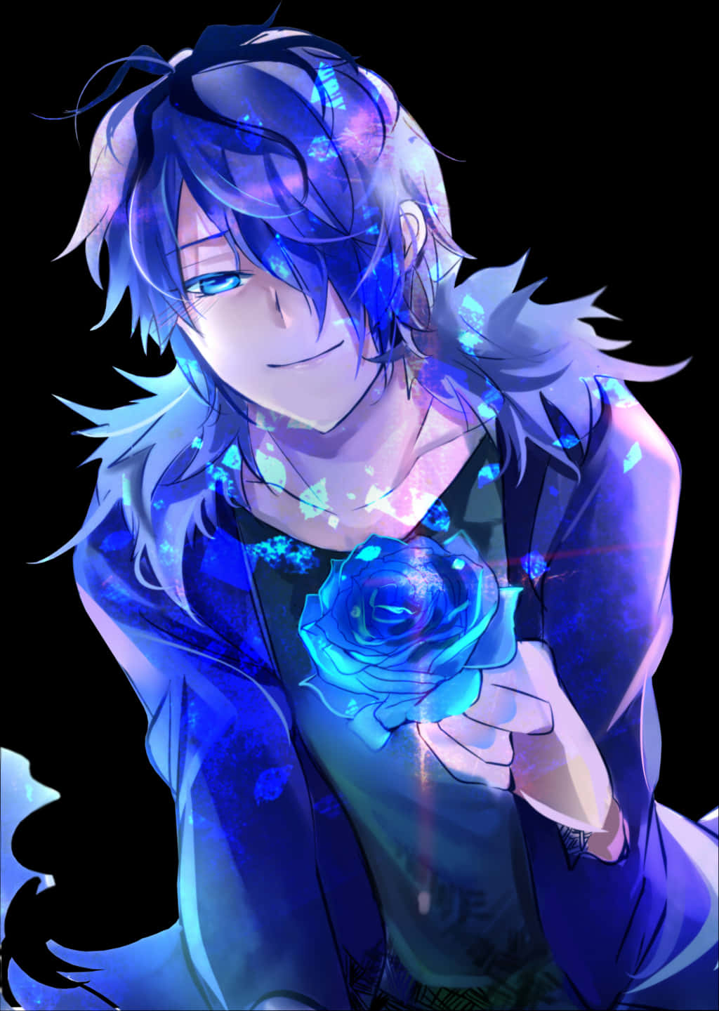 Mystic_ Blue_ Rose_ Anime_ Boy PNG