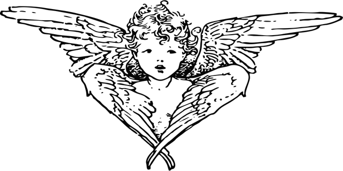 Mystical Angel Silhouette PNG