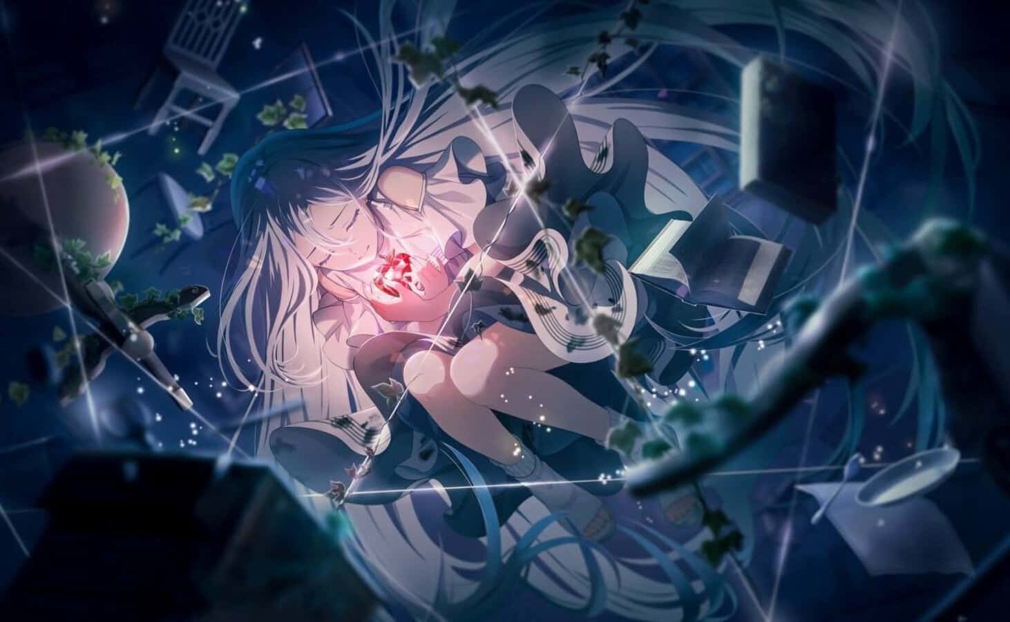Mystical_ Anime_ Girl_ Underwater Wallpaper