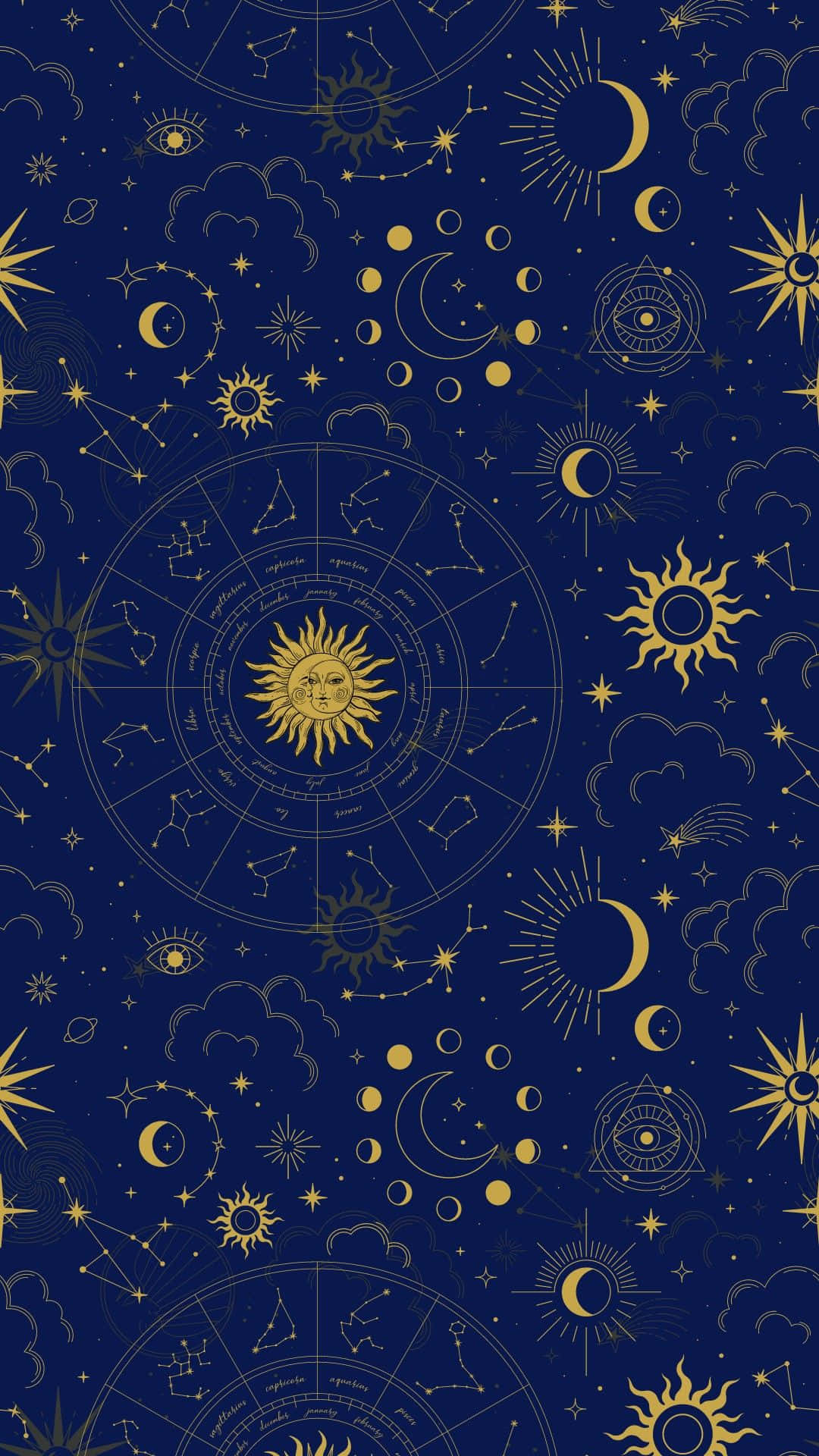Mystical Astrology Tarot Pattern Wallpaper
