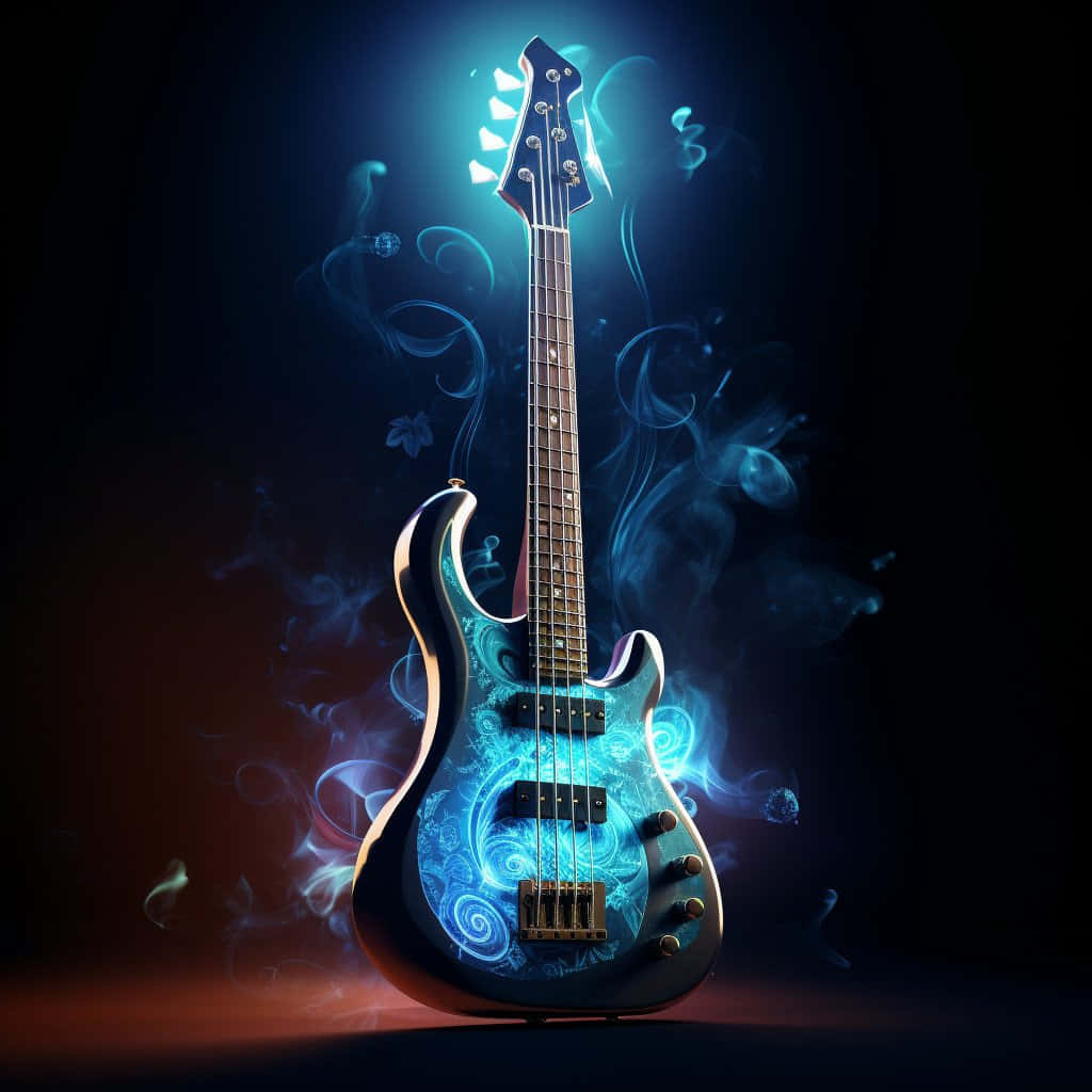 Mystical Bass Guitar Glow Wallpaper